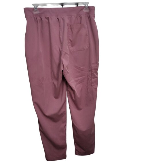 Hanes Women's Straight-Leg Pink Mauve Scrub Pants - Picture 5 of 8